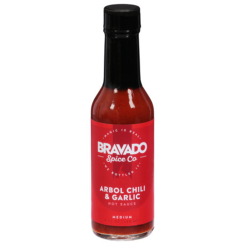 Bravado Spice Co. Hot Sauce, Arbol Chili & Garlic, Medium