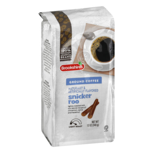 Lightly roasted with our secret recipe of cinnamon, spice and hazelnut. Naturally & artificially flavored. Made from 100% premium Arabica beans. Go Texan. Our coffee buyers travel the world, seeking out only the finest 100% Arabica coffee beans. Each bean is then skillfully blended to bring out its unique flavor characteristics. All of our coffees are overseen by our master roasters. This process ensures that each bean is roasted evenly throughout, leaving nothing behind but smooth and rich flavor. Since 1928. If you're not happy, we're not happy - 100% satisfaction of the time, guaranteed! brookshires.com. Questions? Call us at 1-903-534-3000.