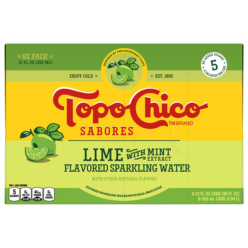 Topo Chico Sparkling Water, Lime with Mint Extract