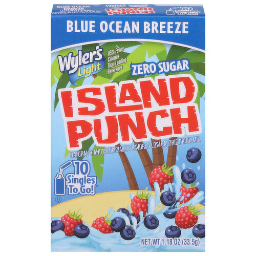 Wyler's Drink Mix, Zero Sugar, Island Punch