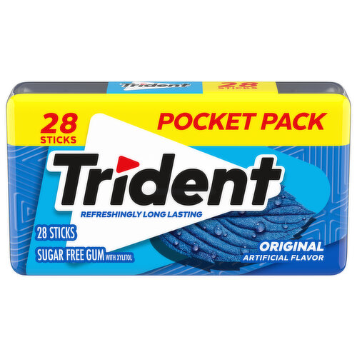 Trident Gum, Sugar Free, Original, Pocket Pack