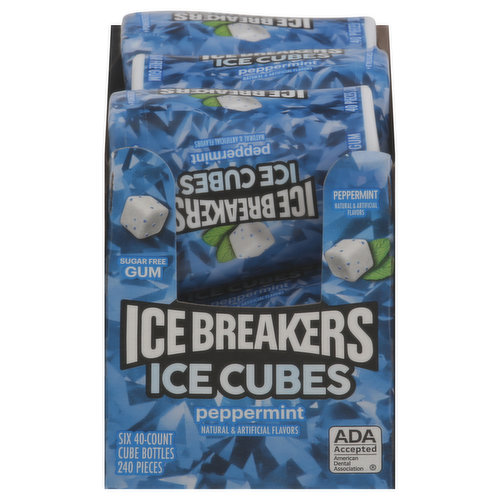 Ice Breakers Gum, Peppermint, Sugar Free, Ice Cubes