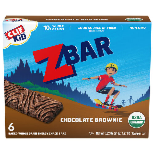 ZBAR Zbar - Chocolate Brownie - Soft Baked Whole Grain Snack Bars - USDA Organic - Non-GMO - Plant-Based - 1.27 oz. (6 Pack)