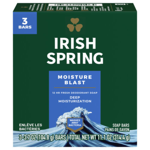 Irish Spring Deodorant Bar Soap for Men