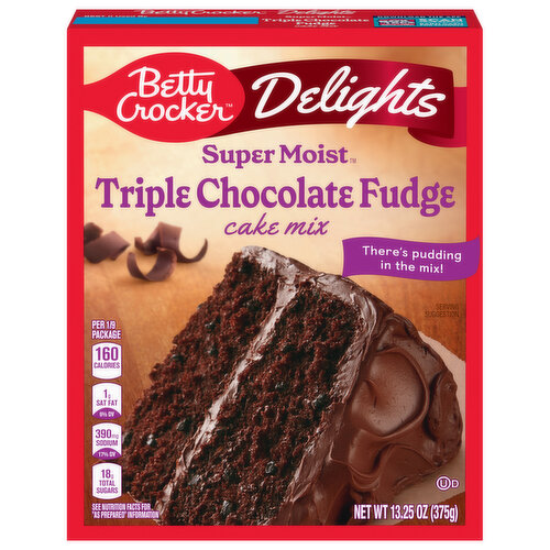 Betty Crocker Cake Mix, Triple Chocolate Fudge, Delights