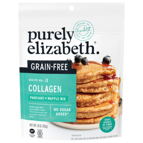 Purely Elizabeth Pancake + Waffle Mix, Grain-Free, Collagen, Recipe No. 18