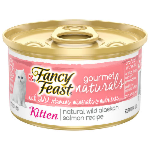 Fancy Feast Cat Food, Gourmet, Natural Wild Alaskan Salmon Recipe, Pate, Kitten