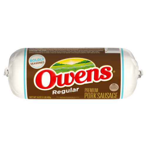 Owens Pork Sausage, Premium, Regular