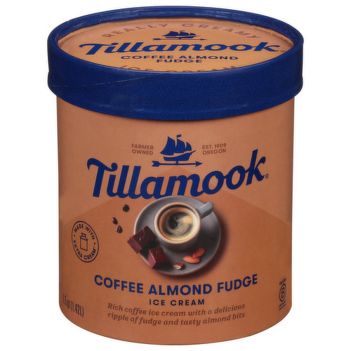 Tillamook Ice Cream, Coffee Almond Fudge