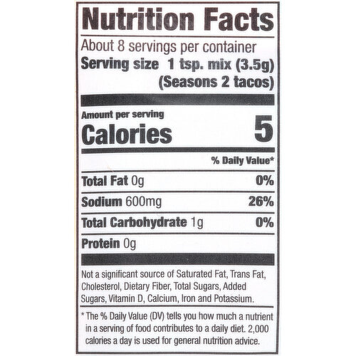 Calories in McCormick Salad Toppins and Nutrition Facts