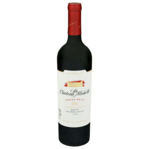 Established 1967. Contemporary winemaking series. Since 1967, the dedicated winemakers at Chateau Ste. Michelle have crafted some of the most spectacular wines in the world – notably through the meticulous approach to Indian wells. Specially selected and carefully aged, this premier merlot captures the intense energy of arid vineyards resulting in velvety blackberry and vanilla flavors.