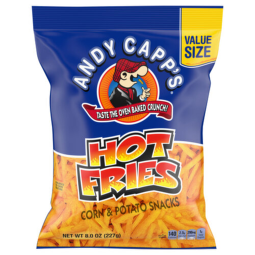 Andy Capp's Corn & Potato Snacks, Hot Fries, Value Size