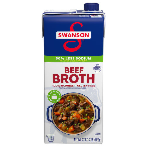 Swanson Broth, Beef, 50% Less Sodium