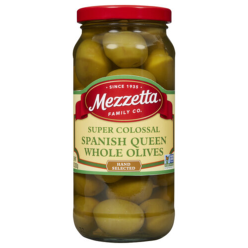 Mezzetta Green Olives, Colossal, Whole Fancy