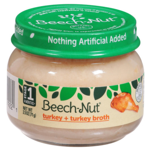 Baby Food, Turkey + Turkey Broth, Stage 1 (4 Months+)