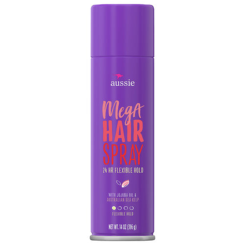 Aussie Hair Spray, Mega, Flexible Hold