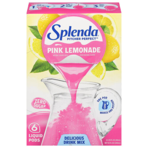 Splenda Drink Mix, Zero Sugar, Pink Lemonade, Delicious, Liquid Pods