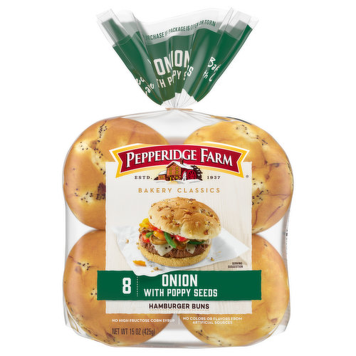 Pepperidge Farm Hamburger Buns, Onion