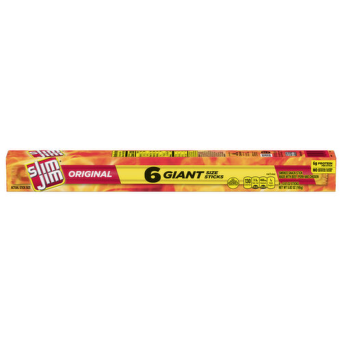 Slim Jim Snack Stick, Smoked, Original, Giant Size