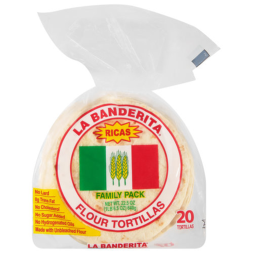 La Banderita Flour Tortillas are made with unbleached flour and the finest ingredients to ensure authentic taste. Their versatility will allow you to create countless recipes such as tacos, quesadillas, burritos and more! You won’t taste a softer or fresher tortilla!