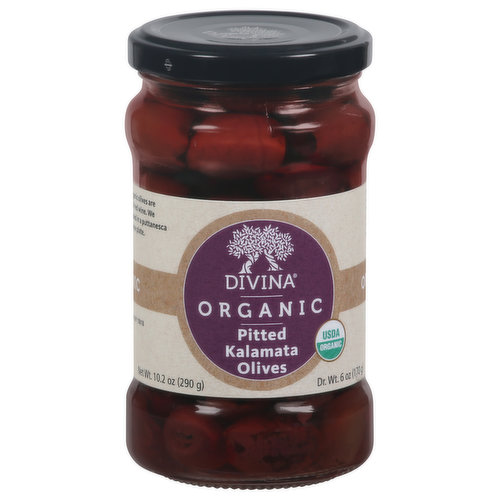 Divina Olives, Organic, Pitted Kalamata