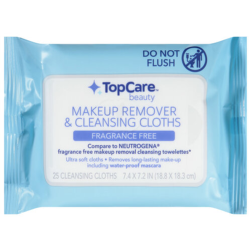 TopCare Makeup Remover & Cleansing Cloths, Fragrance Free