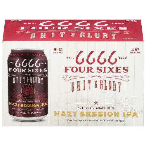 Beer, Hazy Session IPA, Four Sixes