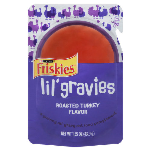 Friskies Cat Food Complement, Roasted Turkey Flavor, Lil' Gravies