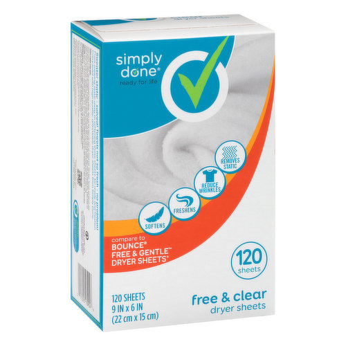 Free and Gentle Scent Dryer Sheets (120-Count)