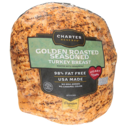 Charter Reserve Turkey Breast, Golden Roasted Seasoned, Premium Deli