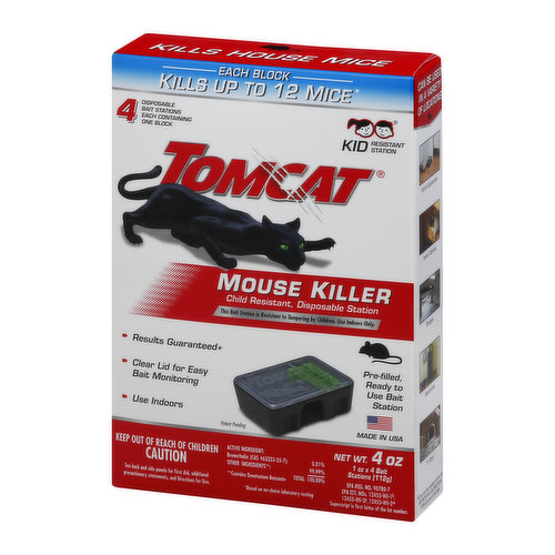 Tomcat Indoor/Outdoor Disposable Mouse Killer Bait Station, Child