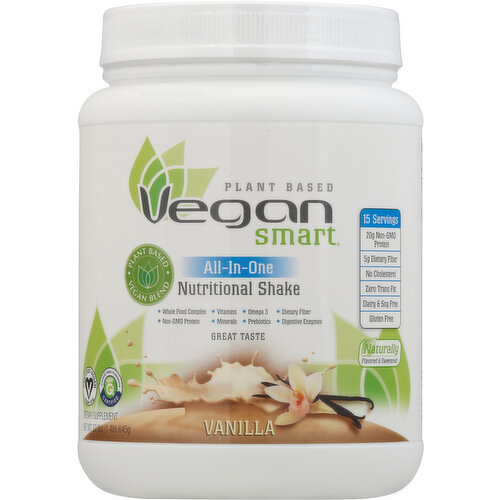 Vegan Smart Nutritional Shake, Vanilla, All-In-One