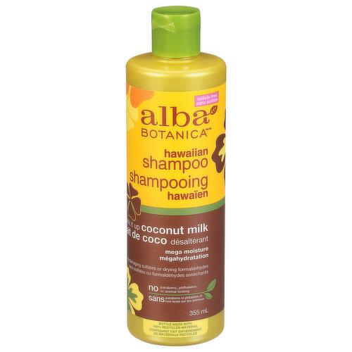 Alba Botanica Shampoo, Coconut Milk, Hawaiian