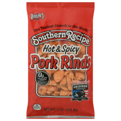 Southern Recipe Pork Rinds, Hot & Spicy