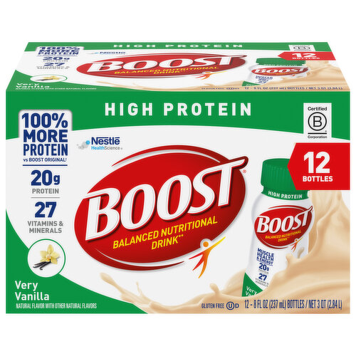 Boost Nutritional Drink, Balanced, High Protein, Very Vanilla