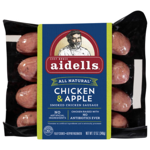 Aidells Chicken Sausage, Chicken & Apple, Smoked