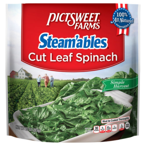 Not sure if you will look like that famous cartoon character, but you will definitely be getting a nutritious, aromatic fresh picked taste with our spinach. It is cut to a perfect size that works well added to recipes or as a side. Keep it on your shopping list this item goes fast.