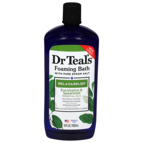 Dr Teal's Foaming Bath, with Pure Epsom Salt, Eucalyptus & Spearmint