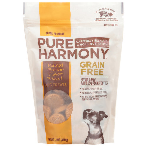 Pure Harmony Dog Treats, Grain Free, Peanut Butter Flavor
