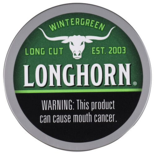 LongHorn Moist Snuff, Wintergreen, Long Cut