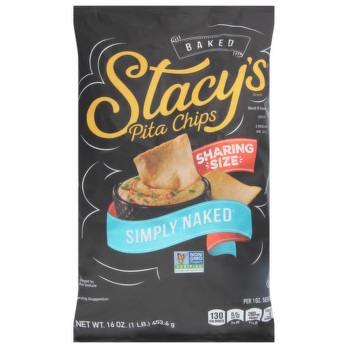 Stacy's Pita Chips, Simply Naked, Baked, Sharing Size