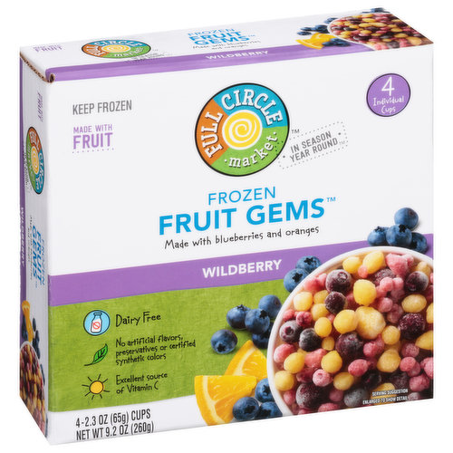 In season year round. 4 individual cups. Our Story: We believe in pairing the simple goodness of nature with delicious, market-inspired flavors and delivering that quality to your neighborhood grocer. With Full Circle Market, better choices and affordable prices are always In Season Year Round.