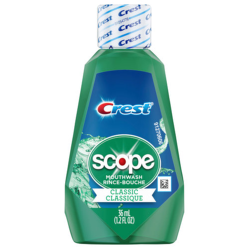 Crest Scope kills millions of bad breath germs* and stays true to the original mint flavor rinse you love Speak confidently with the #1 fresh breath brand among non-drug mouthwashes.**
*in lab tests
**P&G Calculation based on Nielsen US reported sales for year ending w/o 1/10/2015