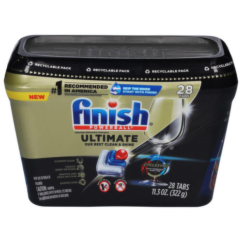 Finish Powerball Ultimate Automatic Dishwasher Detergent, 28