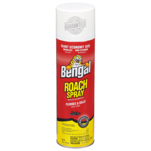 Odorless. Non-staining. Flushes & kills. Kills roaches as they hatch. Innovative dry spray- no odor - no mess - no roaches. The dry powerful spray penetrates deep into cracks and crevices to drive roaches out to die. Kills insects you see and those you don't. Powerful flushing action drives insects out of hiding and kills them. Dry spray carries the killing ingredient to the roaches.