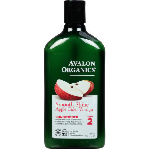 Avalon Organics Conditioner, Apple Cider Vinegar, Smooth Shine, Step 2