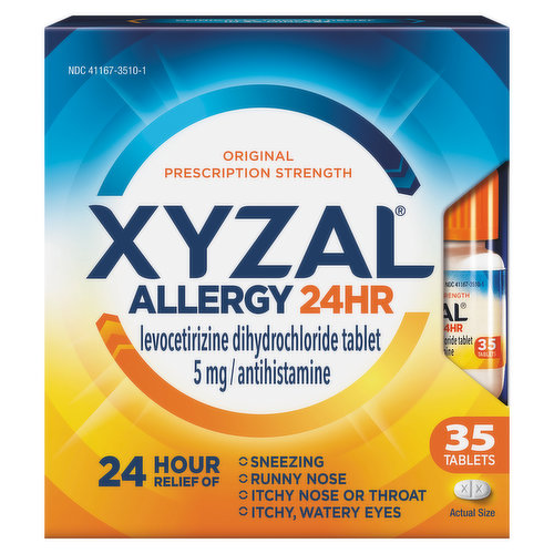 Xyzal Allergy, 24 Hr, Original Prescription Strength, 5 mg, Tablets