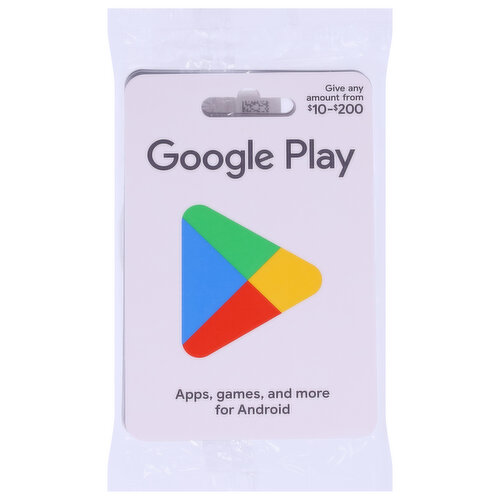 Google Play Gift Card, $10 - $200