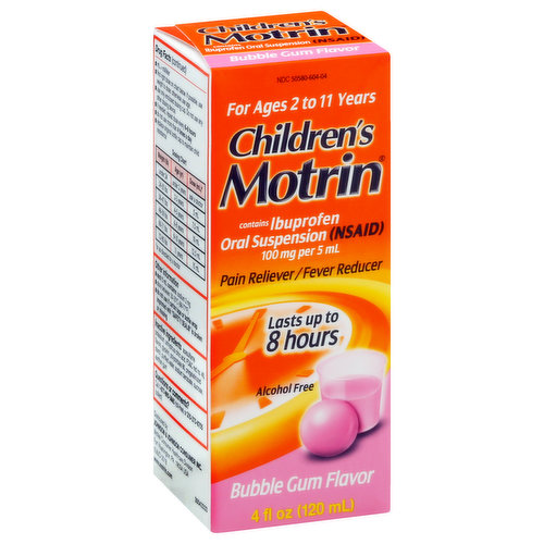 Children's Motrin Pain Reliever/Fever Reducer, Bubble Gum Flavor