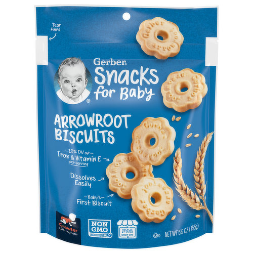 Gerber Biscuits, Arrowroot, 10+ Months